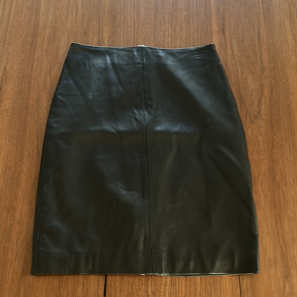 AllSaints Black Leather Pencil Skirt